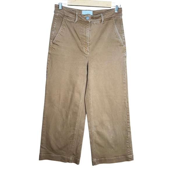 Everlane Denim - Everlane Women Tan Brown Wide Leg Cropped‎ Sailor Pants Jeans Size 6 READ